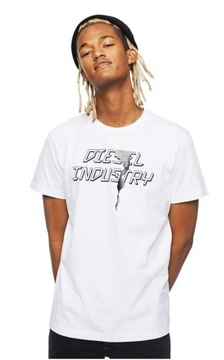 DIESEL t-shirt męski biały XL 100% bawełna 