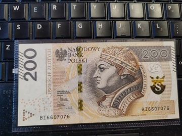 BANKNOT 200zł seria BI trzy szóstki