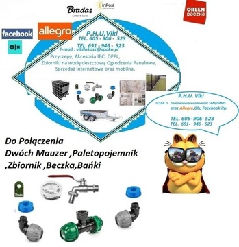 Do Połączenia dwóch Paletopojemnik Mauzer kran 3/4