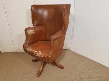 Fotel Vintage, Uszak Obrotowy, Anglia, lata 50.