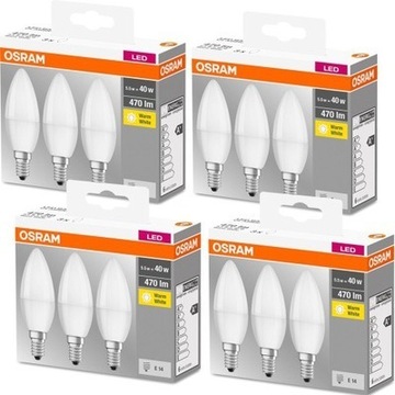 LED OSRAM ŚWIECZKA 40 / 5 W/827 E14