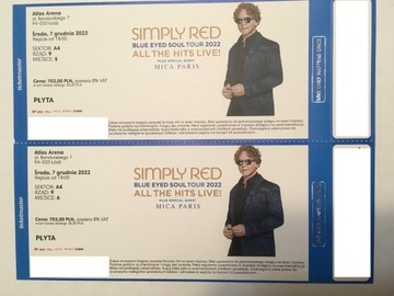 Simply Red 2 bilety na koncert Łódź 07.12.22