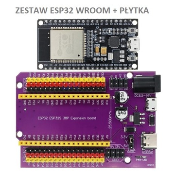 Płytka rozszerzeń + ESP32 WROOM DevKitC 38pin