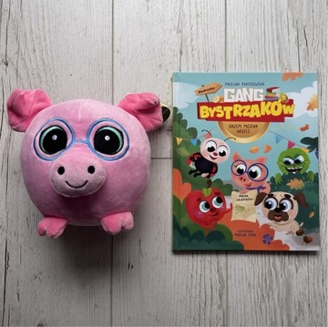Zestaw Gang Bystrzaków maskotka pluszak świnka SKARBONITA + książka