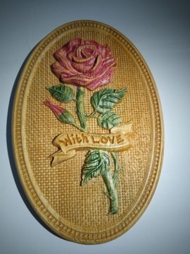 Obraz płaskorzeźba Róża w drewnie (Relief)