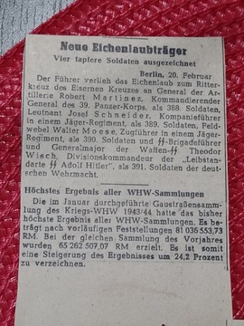 Odznaczenie Krzyżem Kawalerskim Niemcy Rzecha 1943