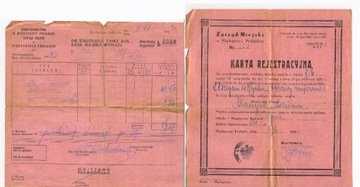 Karta rejestracyjna 1945  . Międzyrzec Podlaski