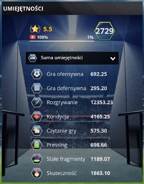 Konto FootballTeam pomocnik football team 2830 OVR