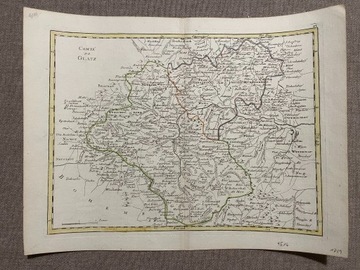 Mapa Śląska  Kłodzko Paryż 1756