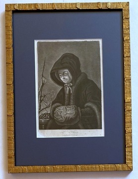 Johann Jakob Haid (1704 - 1767) mezzotinta w ramie