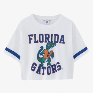 Biała bluzka Florida Gators University pull&bear