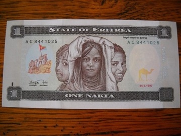 *** ERYTREA 1 NAKFA 1997 (UNC!) BANKNOT PREZENT **