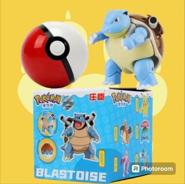 Figurka Pokemon Pikachu Blastoise + Pokeball 