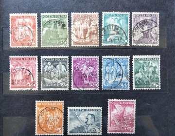 znaczki Polska 1938 Mi.310-22 seria historyczna