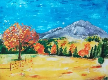 Obraz olejny Góry Jesienią