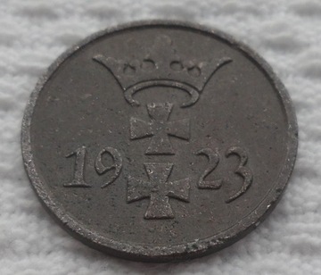 Wolne miasto Danzig Gdańsk 1 fenig pfennig 1923