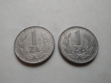 MONETY POLSKIE 2 szt. 1 ZŁOTY 1984 FISCHER OB 038