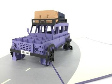 Kartki 3D pop up Land Rover Defender jeep