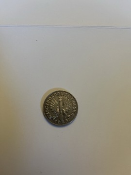 Moneta Rzniwiarka 2 zł 1925r z kropką 