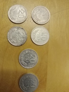 20 groszy PRL zestaw 6 monet 