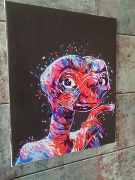 E.T. Akwarela na płótnie 40 x 50 cm. Ręczna praca 