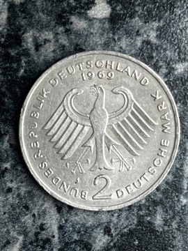 Niemcy RFN 2 marki, 1969 J - Hamburg