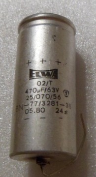 470uF 63V Kondensator elektrolityczny ELWA