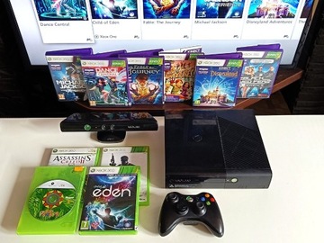 Xbox 360e +pad +kinect +gry ruchowe