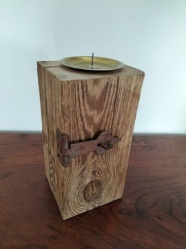 Drewniane świeczniki ręcznie robione 
