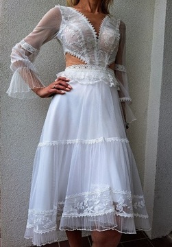 Wyjątkowa suknia ślubna MIDI BOHO & WESTERN 36