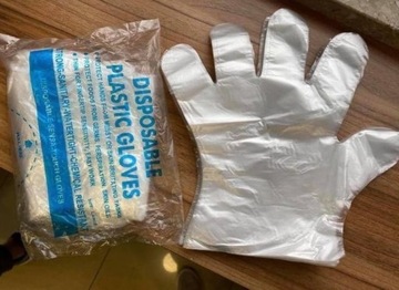 Rękawiczki foliowe HDPE, pakowane w woreczki