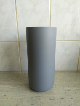 Szary wazon pojemnik matowy 22cm cylindryczny