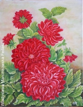 Obraz "Dalia", akryl na płótnie, 50 cm x 40 cm.