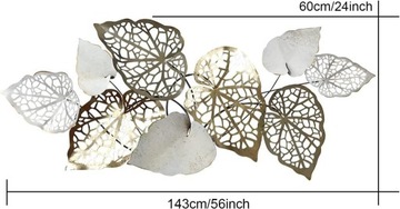 Dekoracja ścienna metal liście