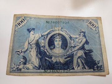 Stary banknot nominał 100 rok 1910