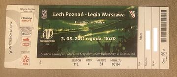 Legia - Lech / bilet Finał Pucharu Polski 2011