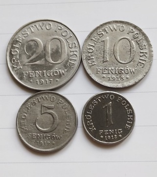 1,5,10,20 Fenigów-1917-1918r-Królestwo Polskie