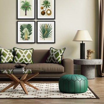 botaniczne plakaty z palmami - komplet 4 sztuk