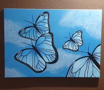 Motyle - Obraz własnoręcznie malowany na płótnie