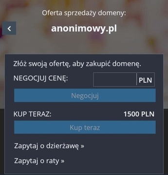Domena na sprzedaż anonimowy.pl