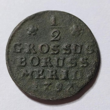 Prusy 1/2 grosza, 1797  Znak mennicy B - Wrocław