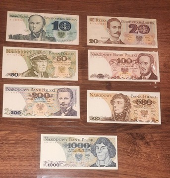 Banknoty od 10 zł do 1000 zł stan idealny zobacz