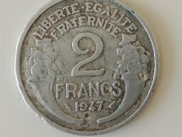 Moneta 2 franki 1947r. Francja 