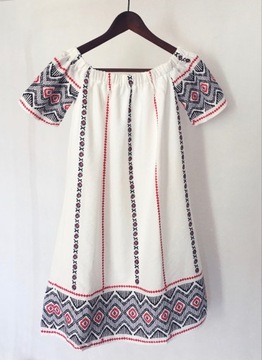 Letnia sukienka boho w azteckie wzory Rozm. XL