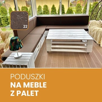 Poduszki ogrodowe na meble z palet 120x40x8