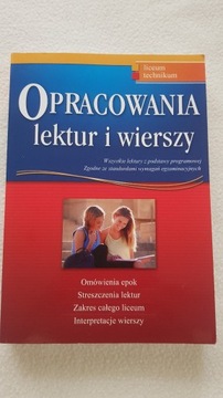 Opracowania lektur i wierszy liceum/technikum