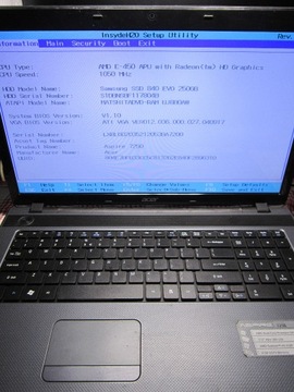 Acer Aspire 7250 matryca 17 AMD E450 Dual core