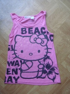 H&M różowa bluzka 134 Hello Kitty cekiny