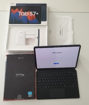 Samsung Galaxy Tab S7+ 256 gb + klawiatura, etuj