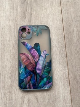 Turkusowe etui case iPhone 11 w liście palmy